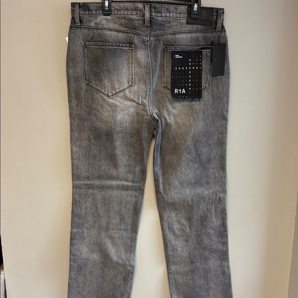 RTA Ricardo Slim Carpenter Jeans Grey Storm NWT 38 - Picture 5 of 8
